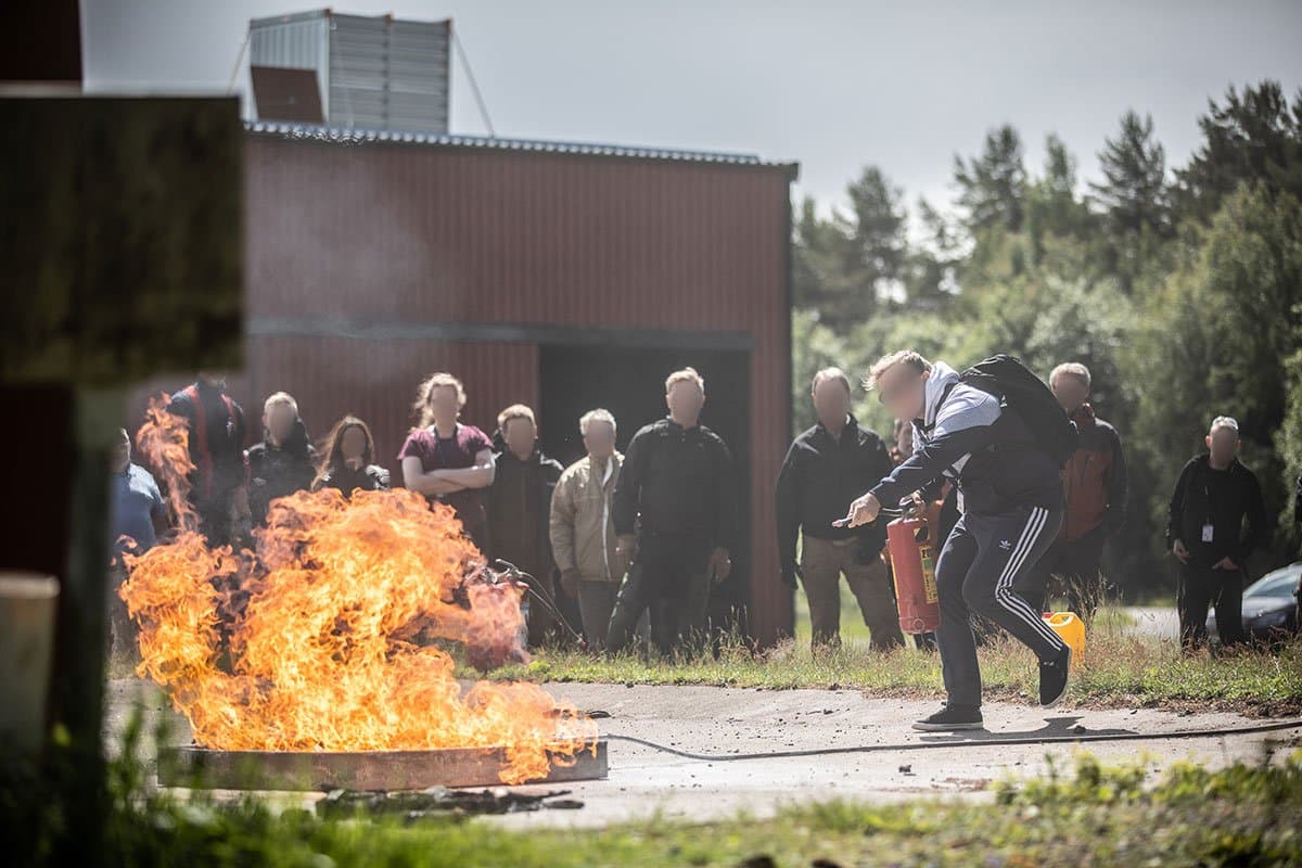 Outdoor fire-extinguisher training
