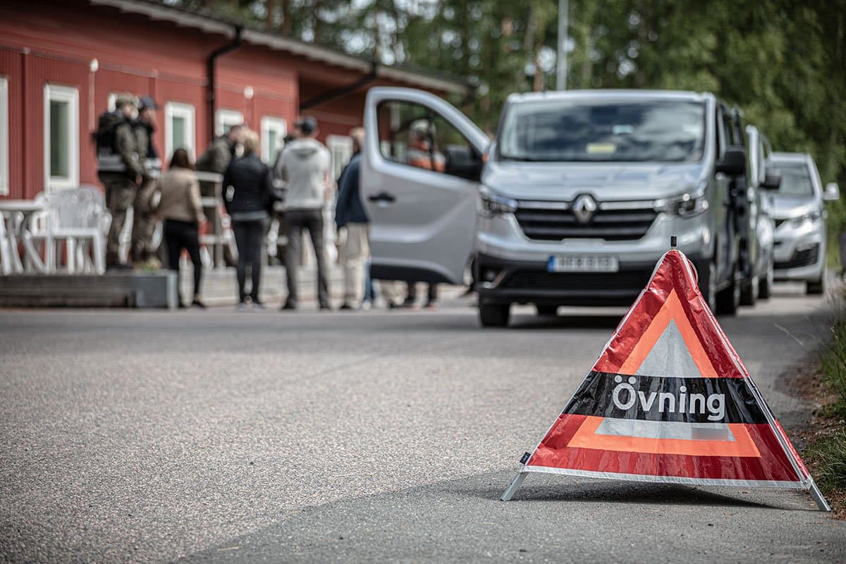 Warning triangle marked Exercise at a training site